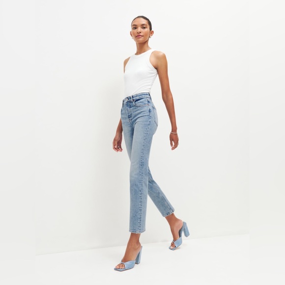 REFORMATION Cynthia Stretch High Rise Straight Jeans Manitoba Blue Denim 29 - Picture 1 of 12